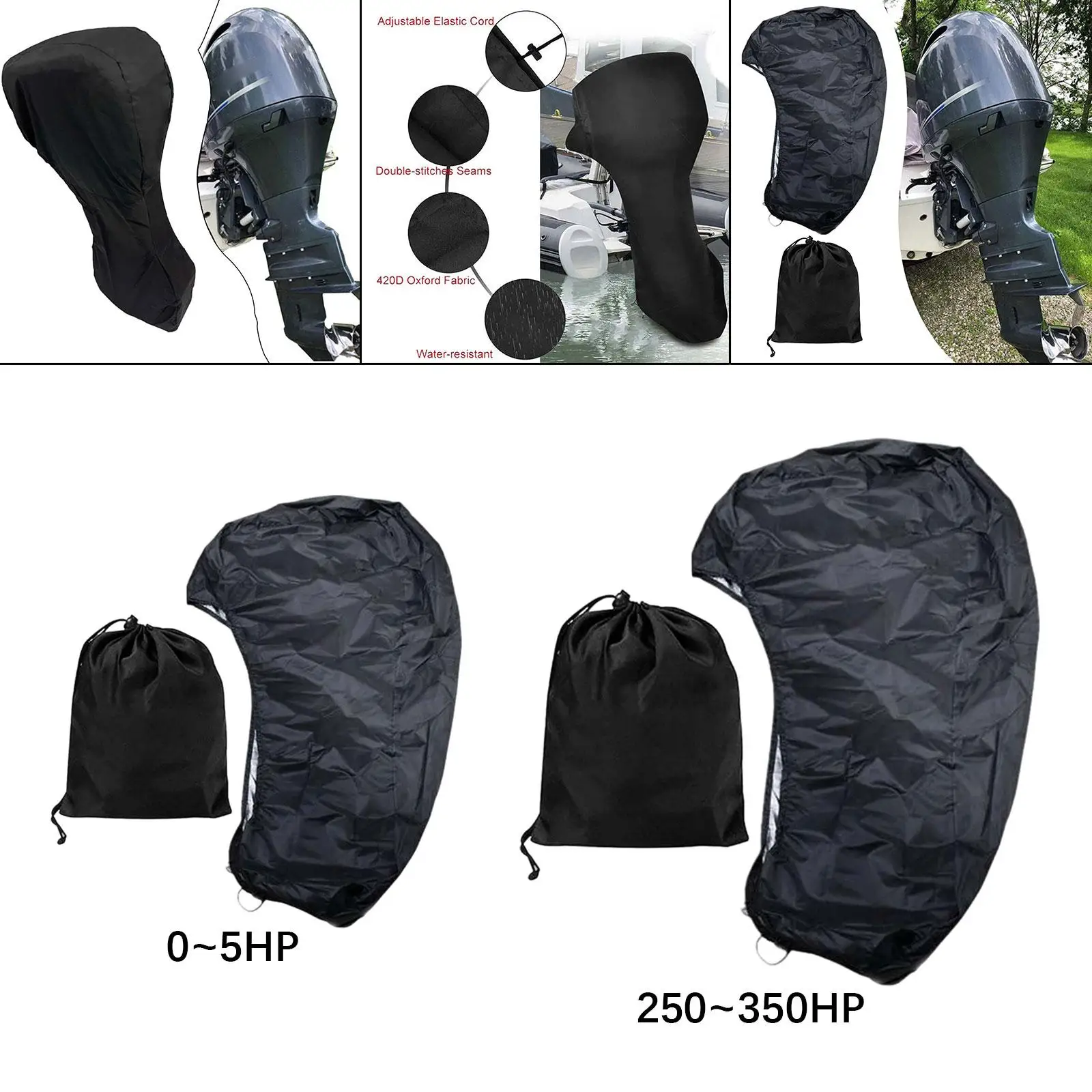 

Крышка двигателя подвесного лодочного мотора, водонепроницаемая черная защита двигателя, пылезащитный чехол для двигателя подвесного двигателя для двигателя kg0157