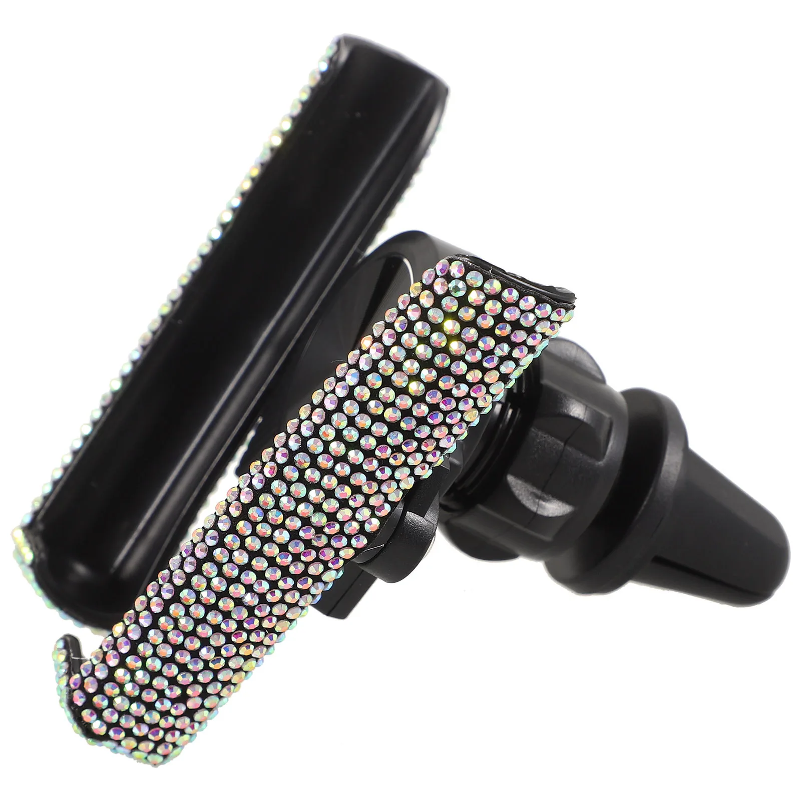 Car Phone Holder with Rhinestone Design Auto Vent Mount for Mobile Devices Universal Fit Sturdy Phone Holder for Car Vent Use