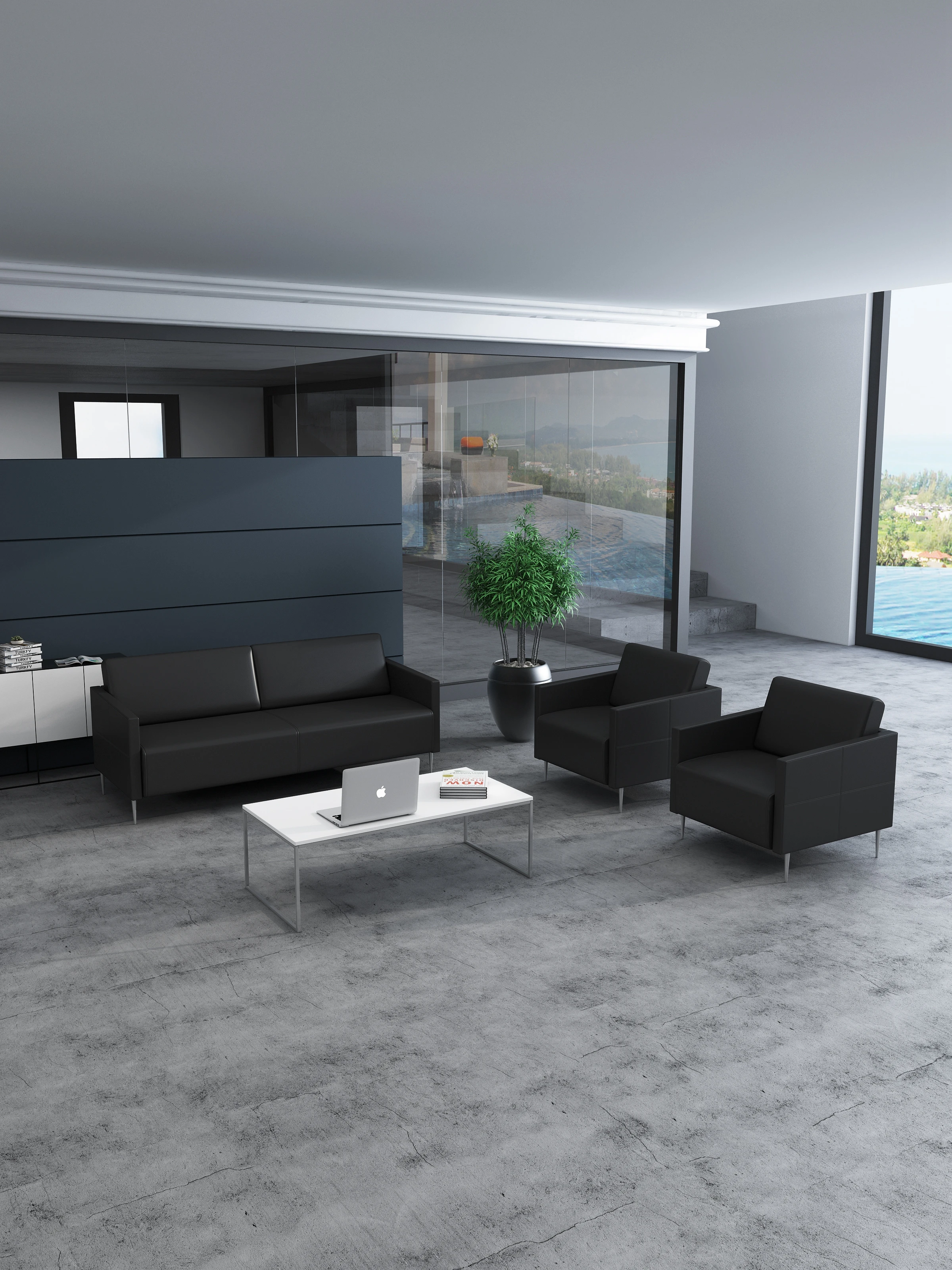 Office Sofa Modernos Sectional Sofa Lounge Office Furniture Commercial Room Waiting Reception Sofa Set Luxury Leather Couchespro