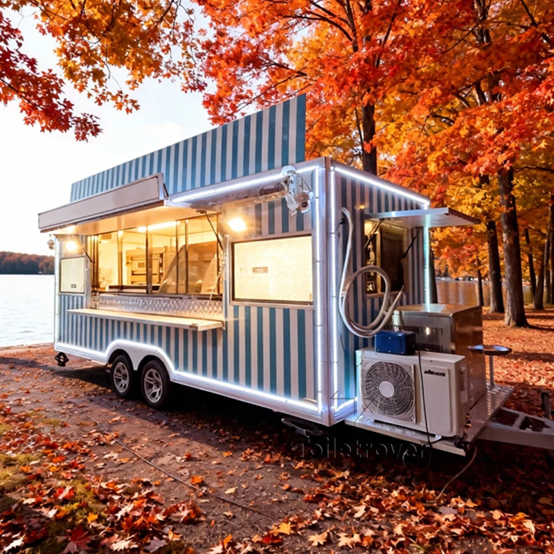Customizable Outdoor Mobile Food Truck Trailer Fully Equipped Food Trailer Commercial Food Truck with Concession Window