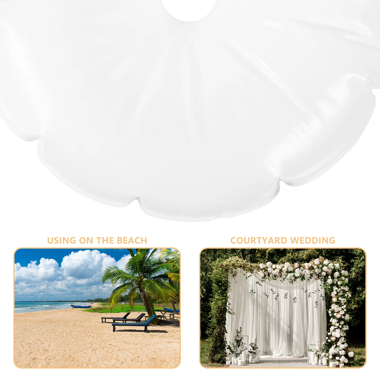 Bolsa de enchimento de água suporte de guarda-chuva suporte de praia base de guarda-sol portátil plástico branco
