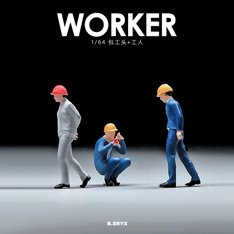 1:64 อะนิเมะWorker Seriesมินิตุ๊กตารูปMiniatureการถ่ายภาพPropsฉากDIYตารางทรายภูมิทัศน์เครื่องประดับของขวัญ