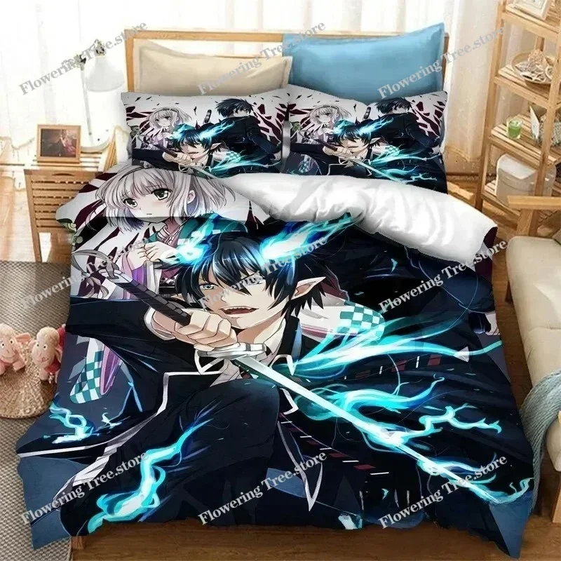 Fashion 3D Printing  Anime Blue Exorcist Bedding Set Duvet Covers Pillowcases Comforter Bedding Sets Bedclothes Bed029