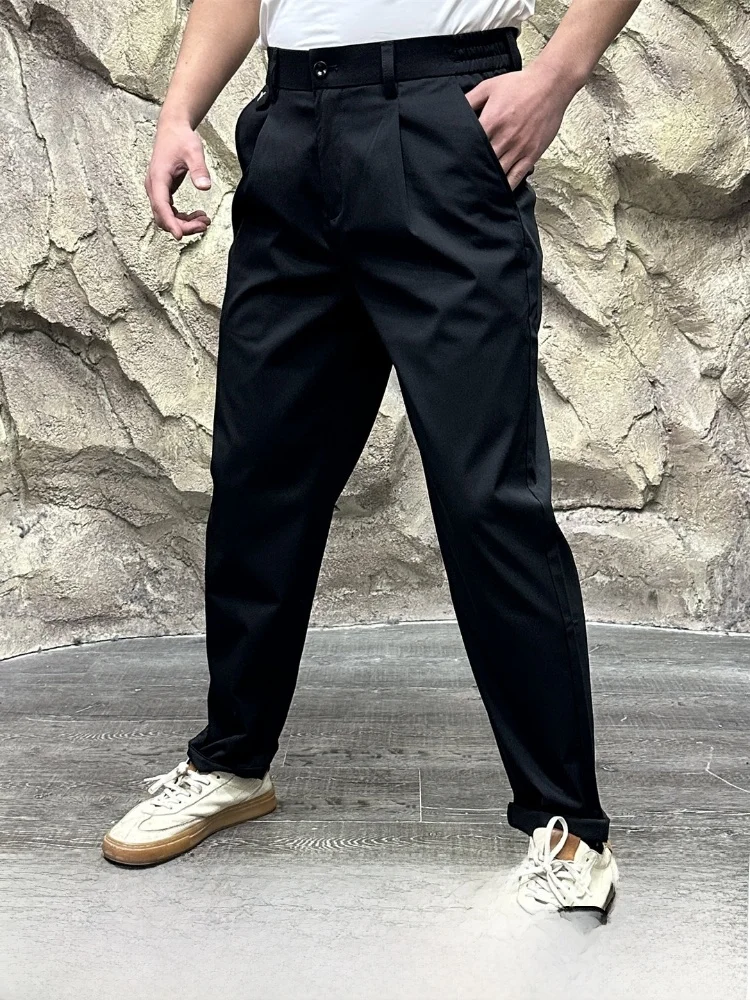 

Fashionable Casual Pants for Men Spring Autumn New Arrival Elastic Straight Leg Shape Breathable Polyester Fiber Youth Style