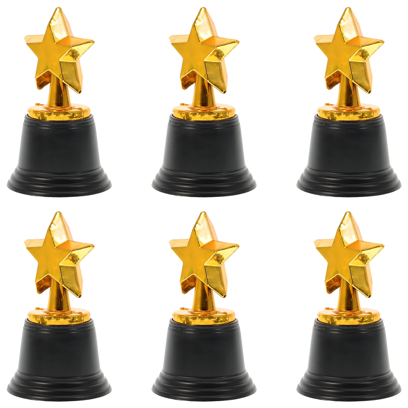 

6Pcs Award Trophy Set Gold Star Prize for Party Sports Competition Ceremony Decoration Motivational Gift Accessory