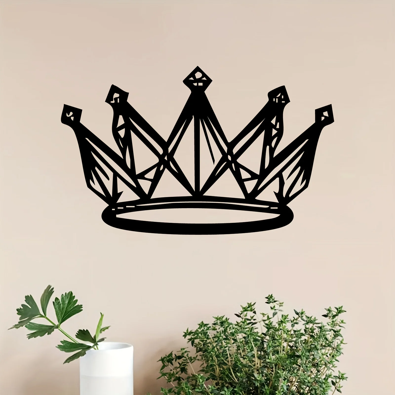 Crown‑Shaped Metal Wall Art, Rust‑Resistant Majestic Crown Iron Mural, Bedroom Garden Fence Wall Decor