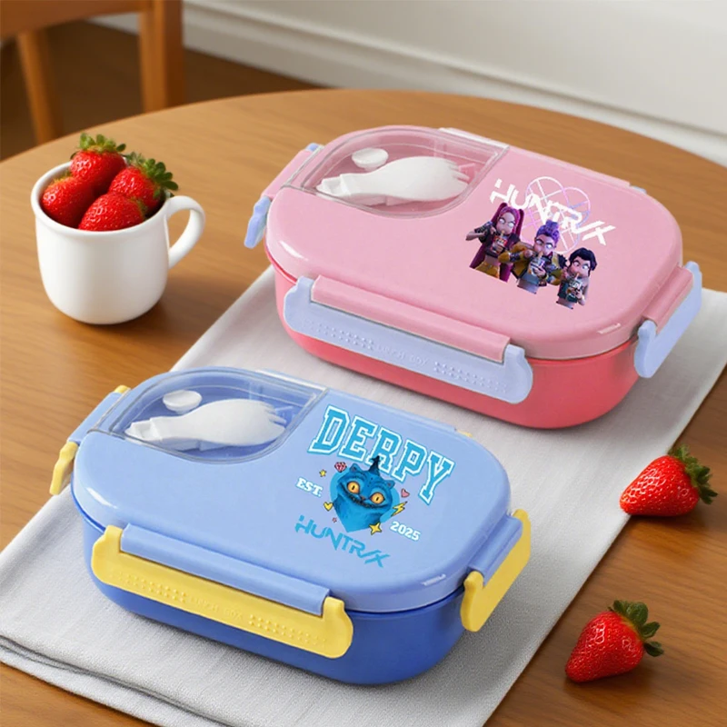 

KPop Demon Hunters 304 Stainless Steel Insulated Lunch Box Portable Bento Box Boys Girls Toast Boxes School Kids Food Container