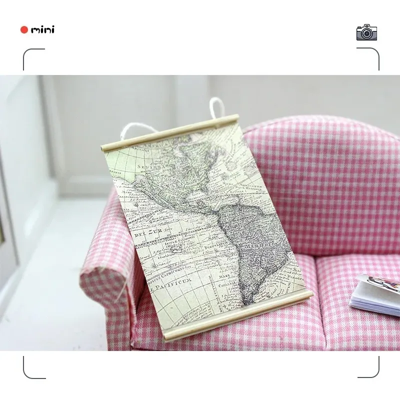 1: 12 modelos de cenas de brinquedo, acessórios para casa de boneca, mini mapa criativo, um ornamento