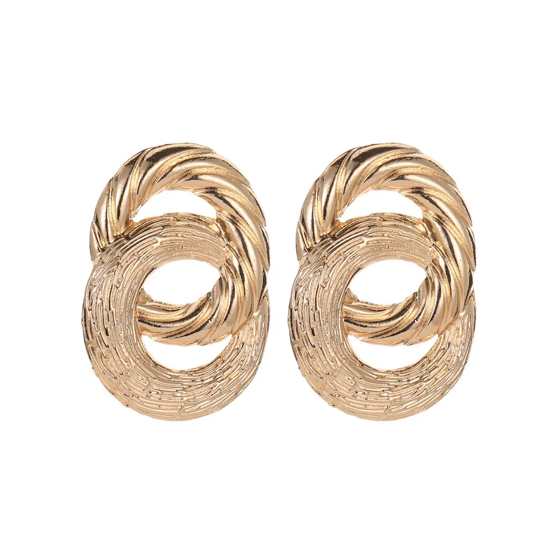 New Double Round Interwoven Earrings For Women Niche Design Advanced Sense Cool Personality Fashion Jewelry Gifts