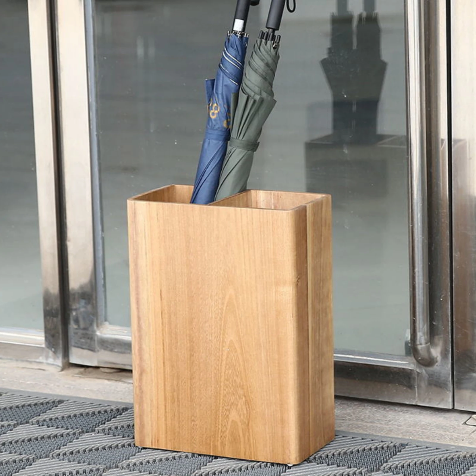 Wooden Umbrella Stand Open Floor-Standing-Standing Umbrella Stand Household Storage Tall Vertical for Hotel