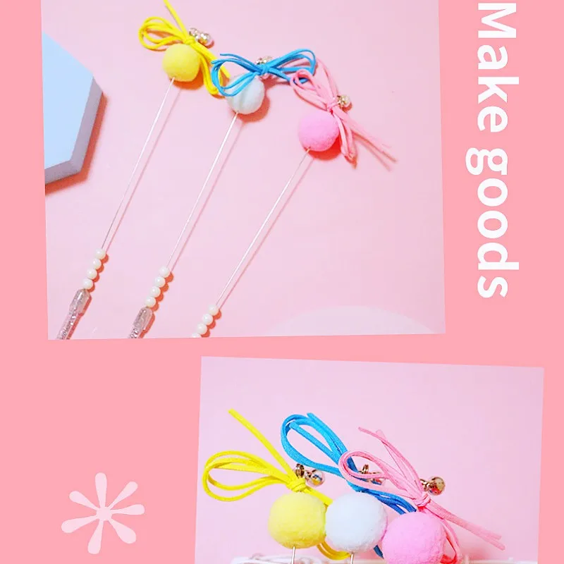 Varita interactiva con pluma de mariposa y campana para gatos - imagen 5