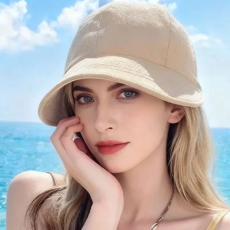 Waffle Pattern Casual Versatile Bucket Hat Fashionable Sunshade and UV Protection