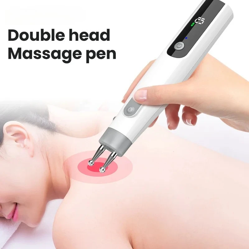 

Многофункциональная электрическая массажная ручка с двойной головкой Type-C, 5 режимов и 10 передач, подходит для шеи, спины