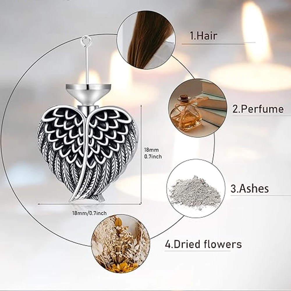 Cremation Jewelry for Ashes Angel Wing Urn Necklace for Ashes Women Men, Cherish Memories Jewelry to Keep Someone Near to You