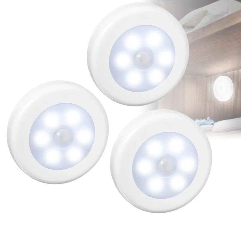 Led Nachtlampje Pir Motion Sensing Slaapkamer Round Light Festival Kan Automatisch Aan De Muur Gemonteerd Body Sensing Light Kast Licht Licht