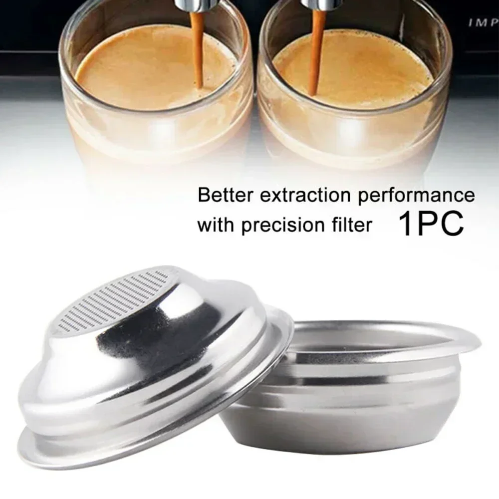 1*filter Basket 58mm Coffee Filter Basket Silver Stainless Steel Machine Espresso Maker Single Dose/Double Doses