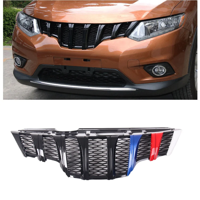 new Auto Racing Grills Fit For Xtrail X-trail T32 2014 2015 2017 2016 2018 Abs Mesh Mask Bumper Cover Grille Grill Car Parts
