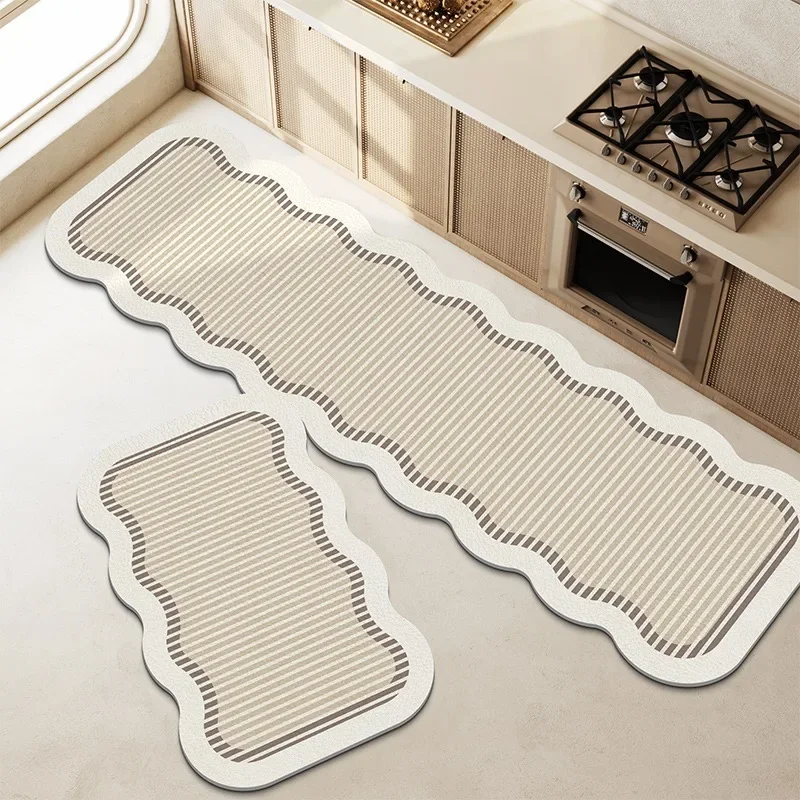 

Kitchen Carpet Irregular Floor Mat Pvc Absorbent Non-slip Rug Water-absorbent Quick-drying Home Decoration Alfombra De Cocina