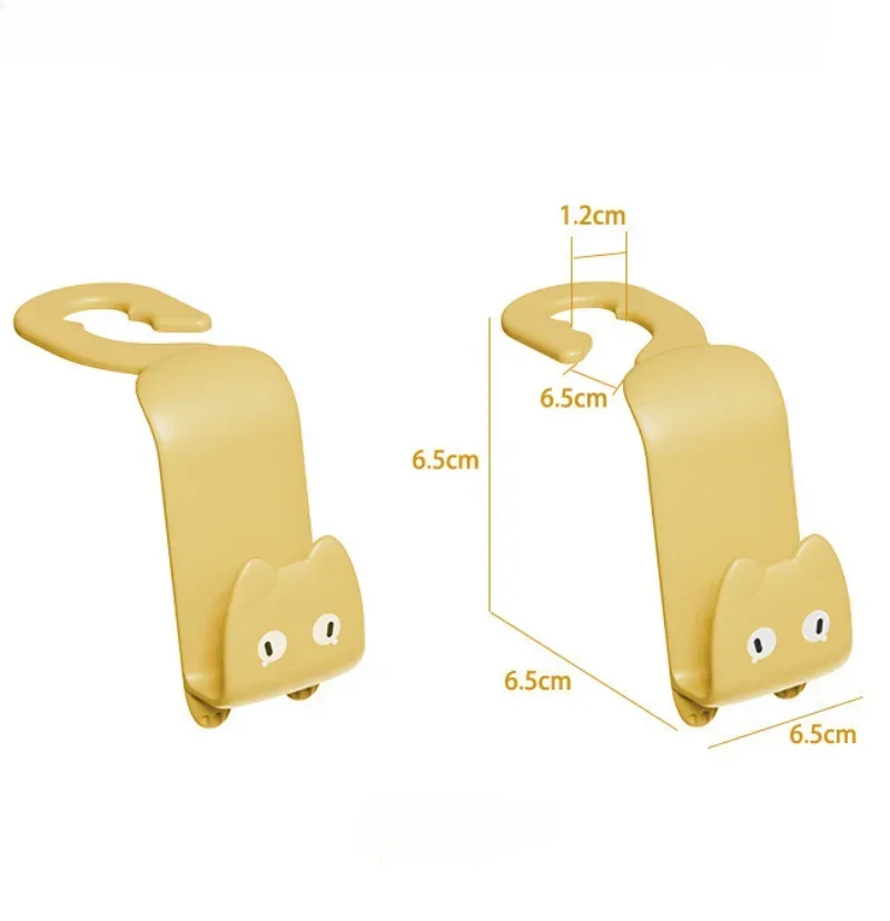 1/2Hooks for Bags Car Clips Front Seat Headrest Organizer Holder Cute Cat Auto Hangers Clothes Hanger Clip Car Accessories