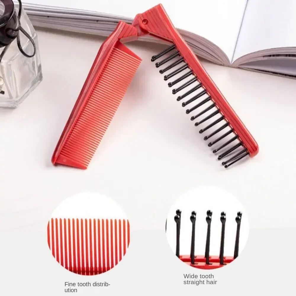 مشط صغير قابل للطي أدوات تصفيف الشعر المحمولة البلاستيك الفتيات أداة تجديل الشعر تدليك فروة الرأس مشط السفر تصفيف فرش الملحقات