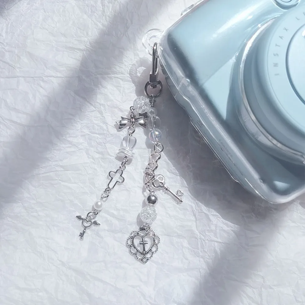 

Цепочка для телефона в стиле Spice Girl Y2K: звезда и крест, серебряный пентаграмма-подвес для телефона, брелок-сердце