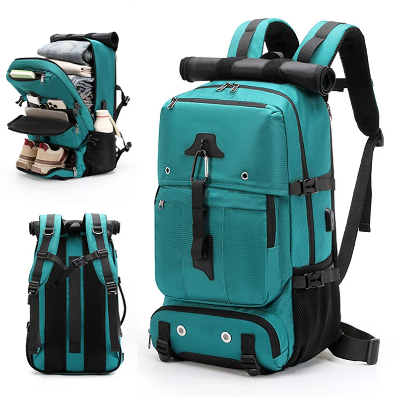 

USB Outdoor Hiking Camping Backpack for Men Travel Sports Training Trekking Storage Knapsack Shoe Pack Students Laptop Schoolbag