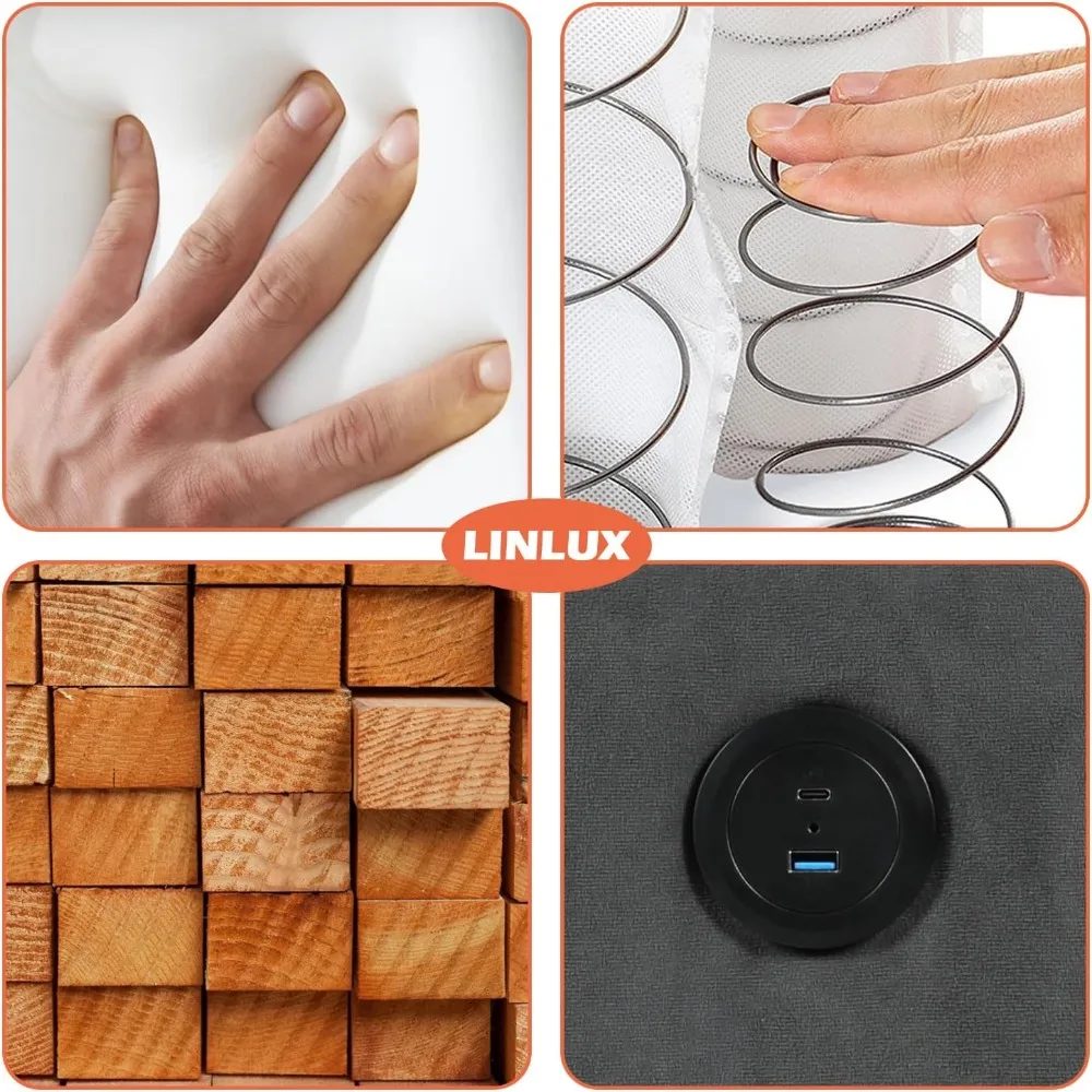 أريكة مخملية بمقعدين بقدرة 60 وات مع مساحة تخزين، أريكة مدمجة لغرفة النوم، غرفة المعيشة، المكتب، النوم، وسائد مريحة