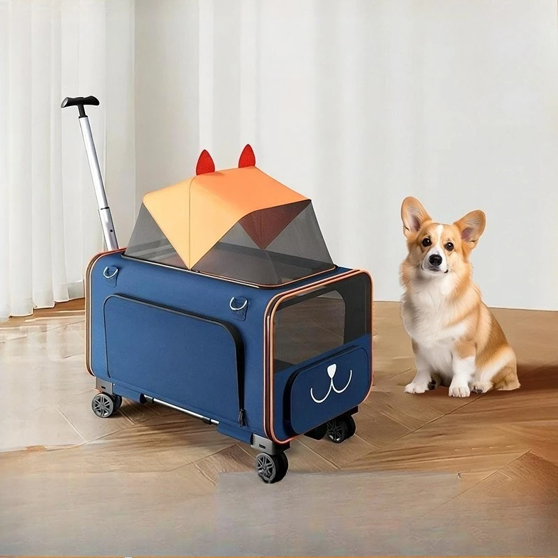 Pet Stroller for Cats and Dogs Small Foldable Lightweight Portable Pet Carrier Bag with Wheels Adjustable Handle