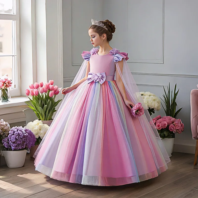 

Платье для девочек 2026: Новое модное платье принцессы для маленьких девочек, весна/лето, для выступлений на фортепиано