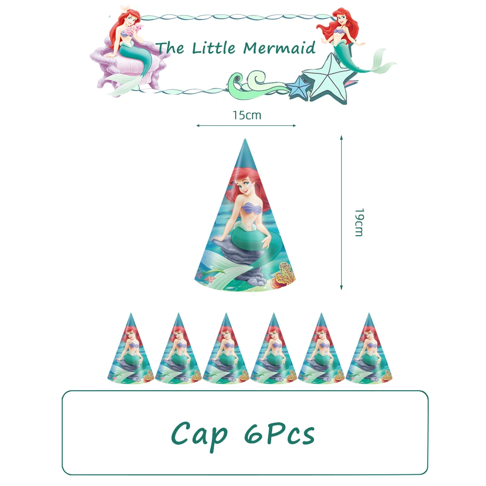 Princess Ariel the Little Mermaid Birthday Party Supplies Children\'s Birthday Party Decoration Girl Family Tableware Accessories