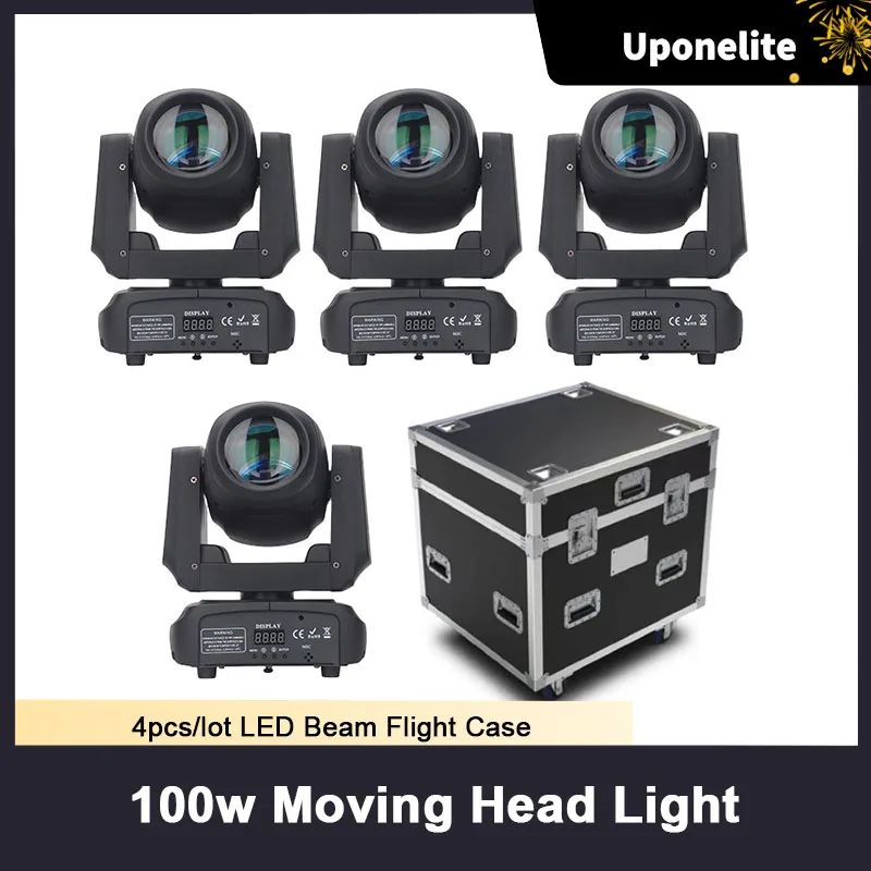 

100W LED Moving Head DJ Lights 8 Gobos 8 Colors Led Beam Stage Light DMX 512 9/11CH Sound Activated Wash Lights 4 Pack