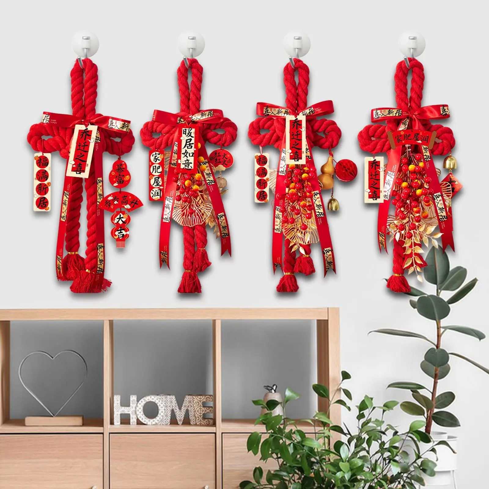 Chinese Knot Pendant Decorative Hanging Ornament, Lunar New Year Decorations, Spring Festival Decor for Holiday Ceiling Window view 4