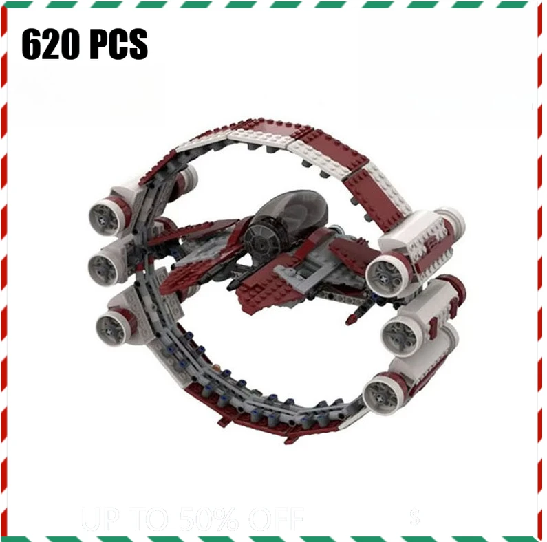 宇宙戦闘機ブースターリングビルディングブロック宇宙船モデルキット、高度な対空機 DIY セット大人の SF ギフト用