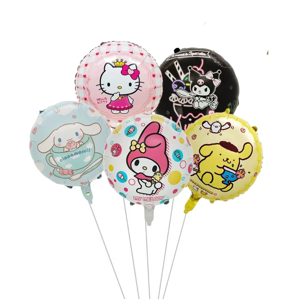 5 SZT. Balony lateksowe Kuromi Melody Minnie Kolorowe Dekoracje na przyjęcie urodzinowe dla dzieci Baby Shower Globos Hello Kitty Balon Zabawka — zdjęcie 2