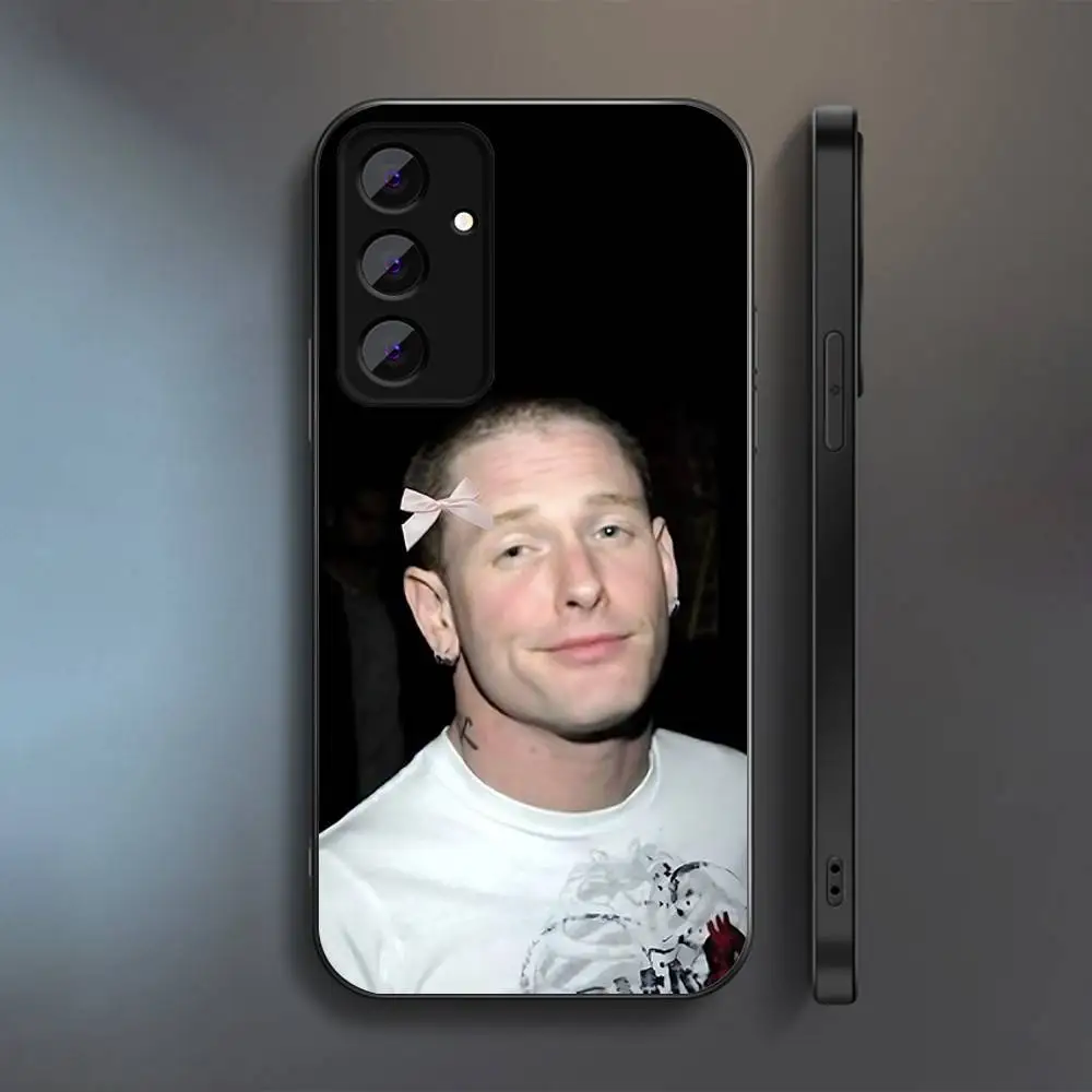 حافظة هاتف C-Corey T-Taylor Musician لهاتف سامسونج S 25,24,23,22,30,21,10,9,Ultra,Plus,Lite,FE,4,5G حافظة سوداء ناعمة