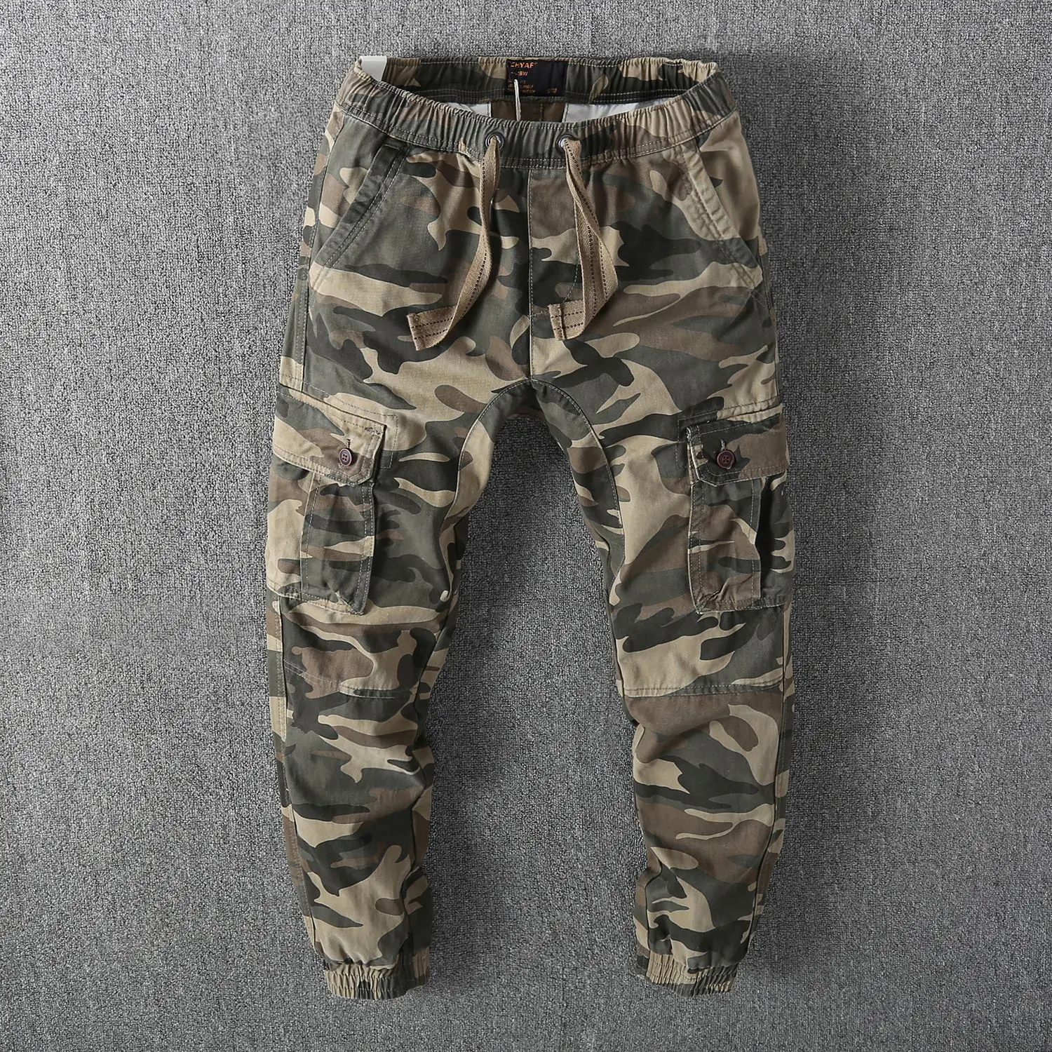 Men's Cotton Autumn Casual Pants Multi Pockets Camouflage Cargo Pants Outdoor Jogger Pants Sports Pants