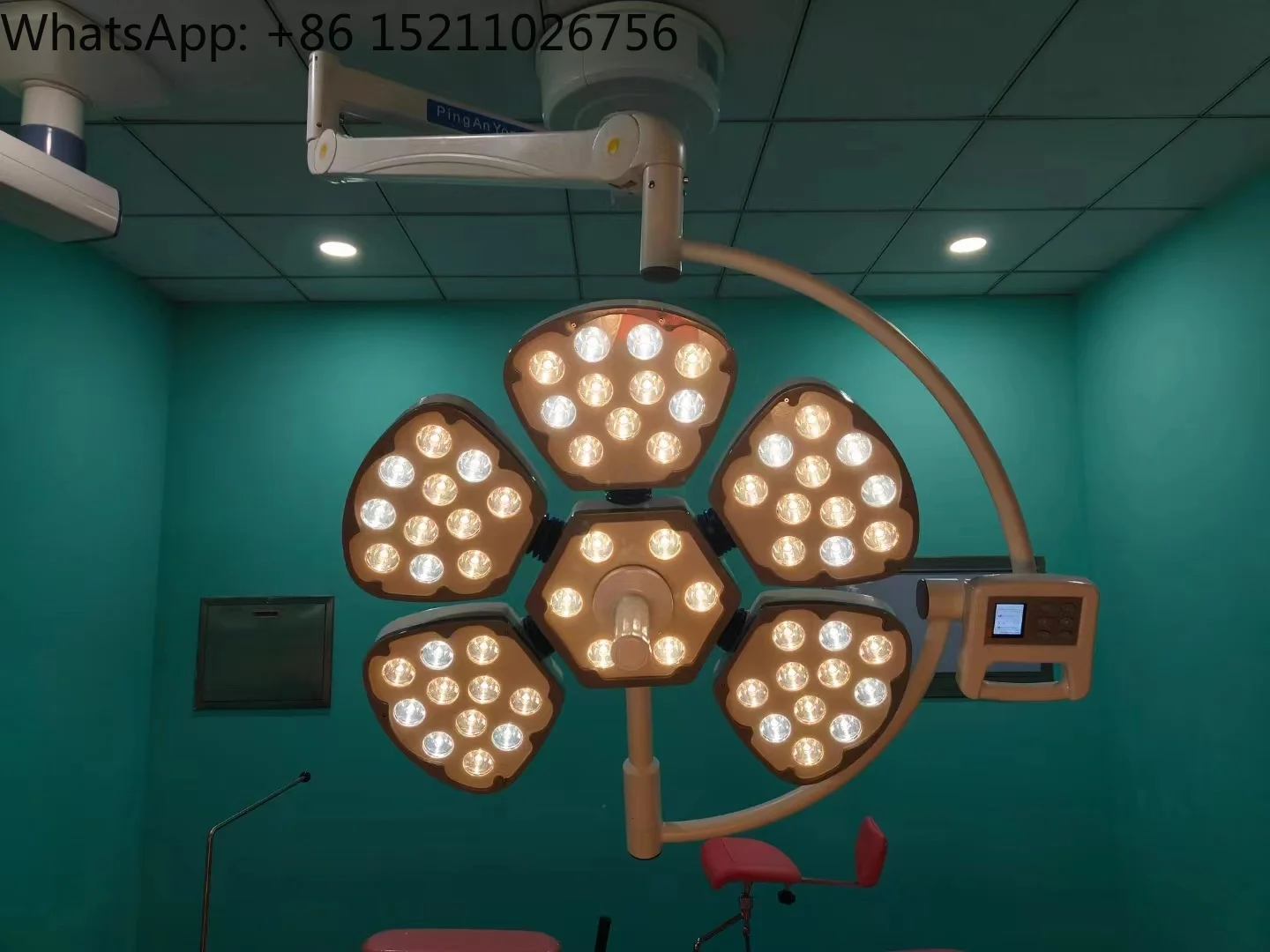 LED Ceiling Mounted Double Head Surgical Shadowless Light Operating Lamp for Hospital Operating Room