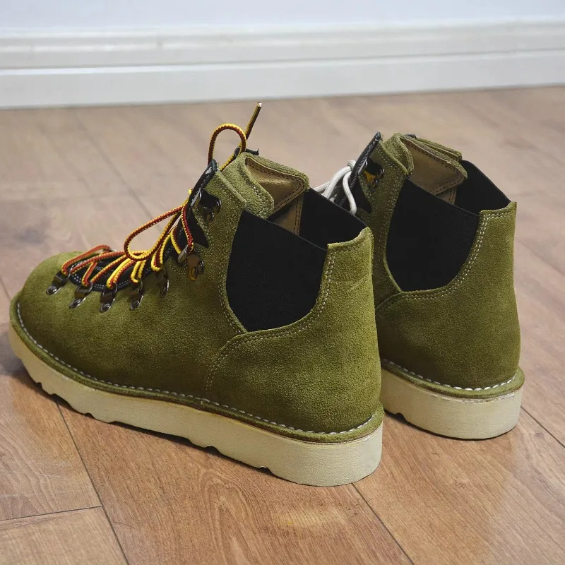 Luxury Fashion British Genuine Leather Oxford Boots Men's Shoes Platform Lace Up High Top Casual Western Hiking Boots Male - view 4