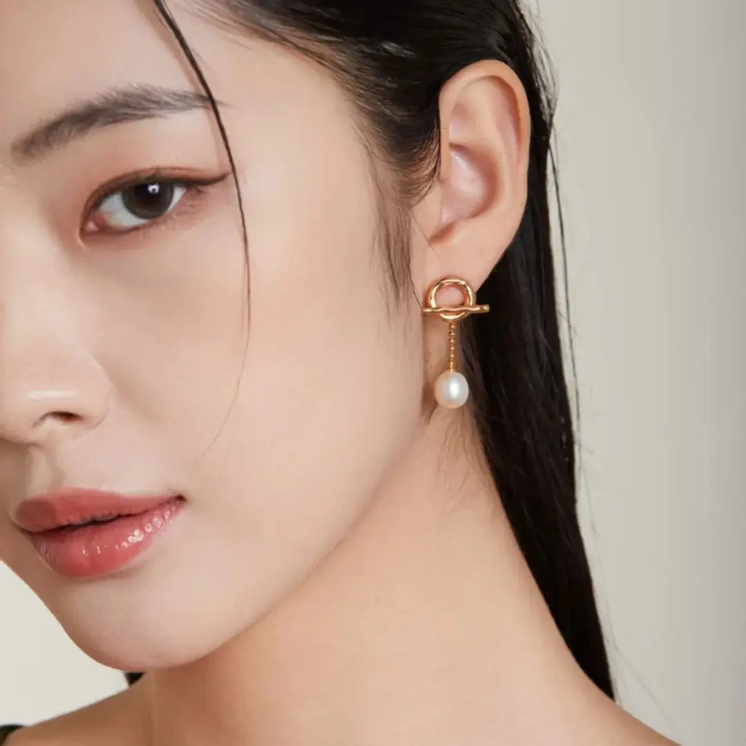 

Trendy Pearl Earring Two Wearing Natural Freshwater Pearl 18K Gold Plated Casual Pearl Jewelry For Women's Christmas Gifts