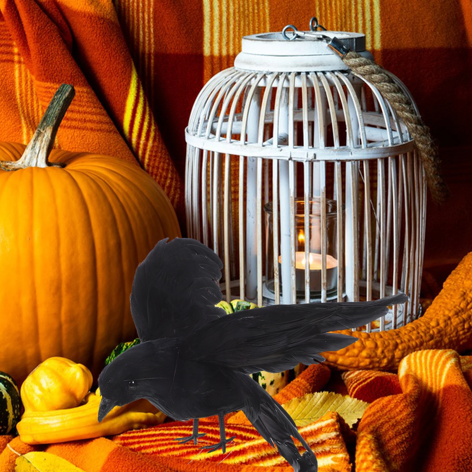 

Artificial Crow Props Black Stuffed Decorations Halloween Ornament s Home Party Garden Bonsai Displays Wedding Christmas