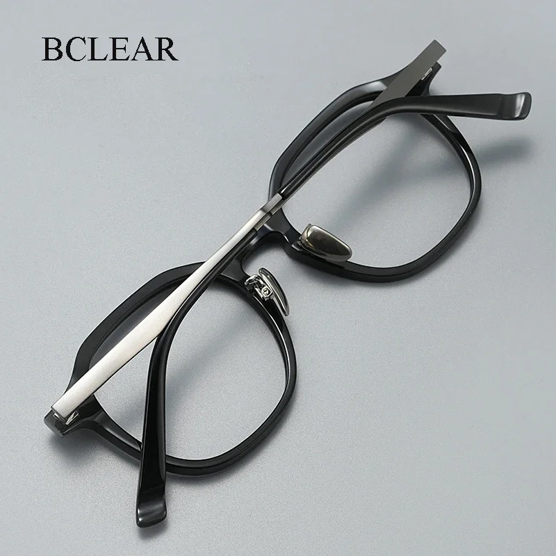 

BCLEAR 2025 Fashion High Quality Glasses Retro Luxury Pure Titanium Acetate Glasses Optical Eyeglasses Frames For Men Women