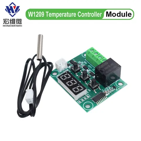 W1209 Digitaler Thermostat-Temperaturregler, Miniatur-Thermostat, Temperaturregelung, Schalttafel mit wasserdichter NTC-Sonde