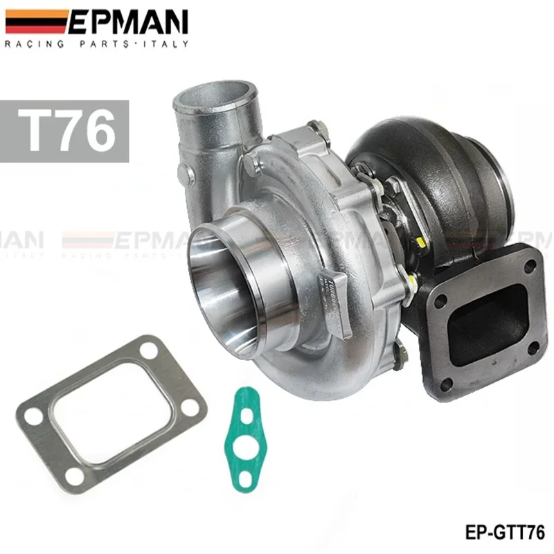 

Высокопроизводительный турбокомпрессор T76, корпус турбины A/R .80, корпус компрессора A/R .81, маслосмазка, 1000 л.с., T4, V-Band, водяное охлаждение, EP-GTT76
