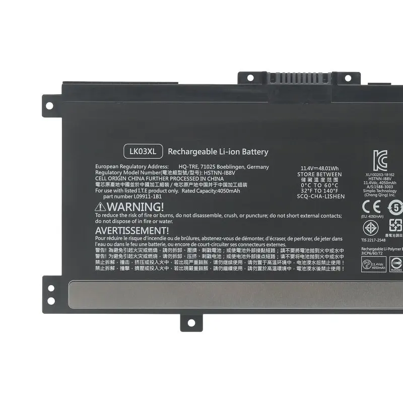 Original quality battery for LK03XL battery for HSTNN-UB7I TPN-W127 W128 Laptop 11.55V 55.8WH
