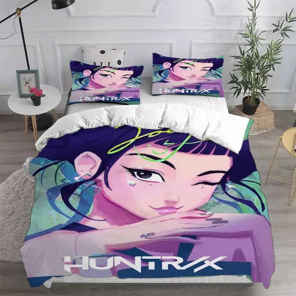 

K-Pop D-Demon Hunters Theme Duvet Set EU Single Size Bedding Sets Quilt Bed Cover Duvet Cover 3Pieces for Kids & Adults
