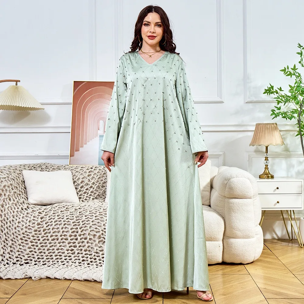 

Оптовая продажа, Ближневосточная мода, Новое поступление, Абая с заклепками и стразами, винтажное вечернее платье в Дубае с длинными рукавами, мусульманское платье