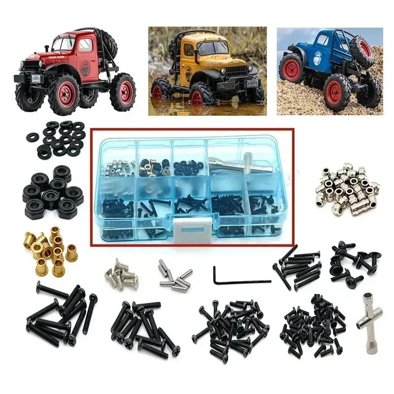 Car or Metal Upgrade Full Car Screw Tool Box For FMS 1/24 Xiaoqi FCX24 RC Car Parts