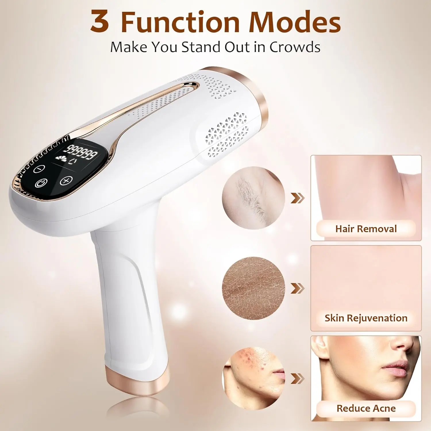 990000 Flashes IPL Hair Removal Device for Women Painless Laser Epilator for Body Bikini and Facial Hair Home Use