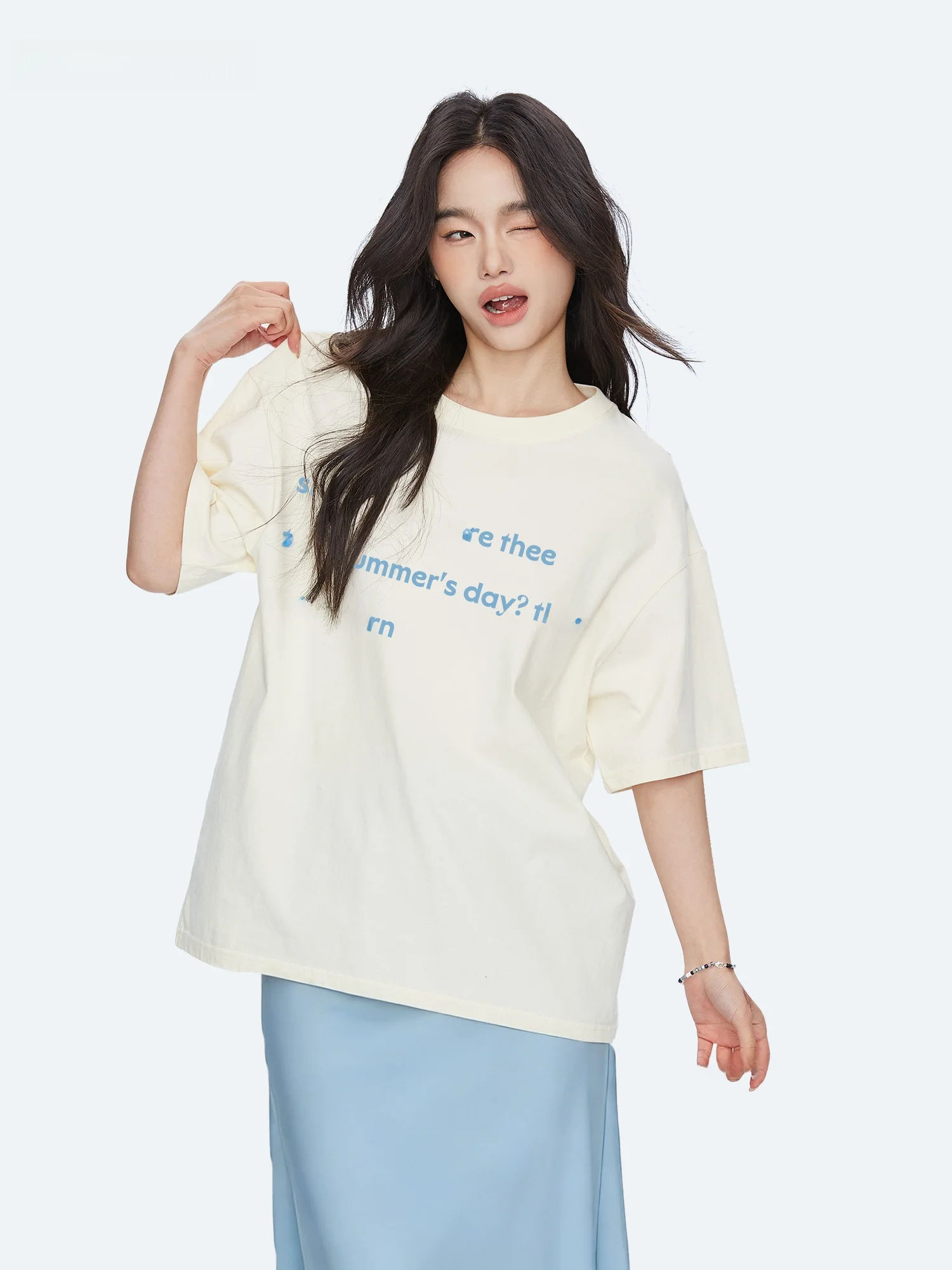 

Capricorn Letter Print Cotton T-Shirt Women's Summer New Style Loose Fit Short Sleeve Streetwear round Neck Top