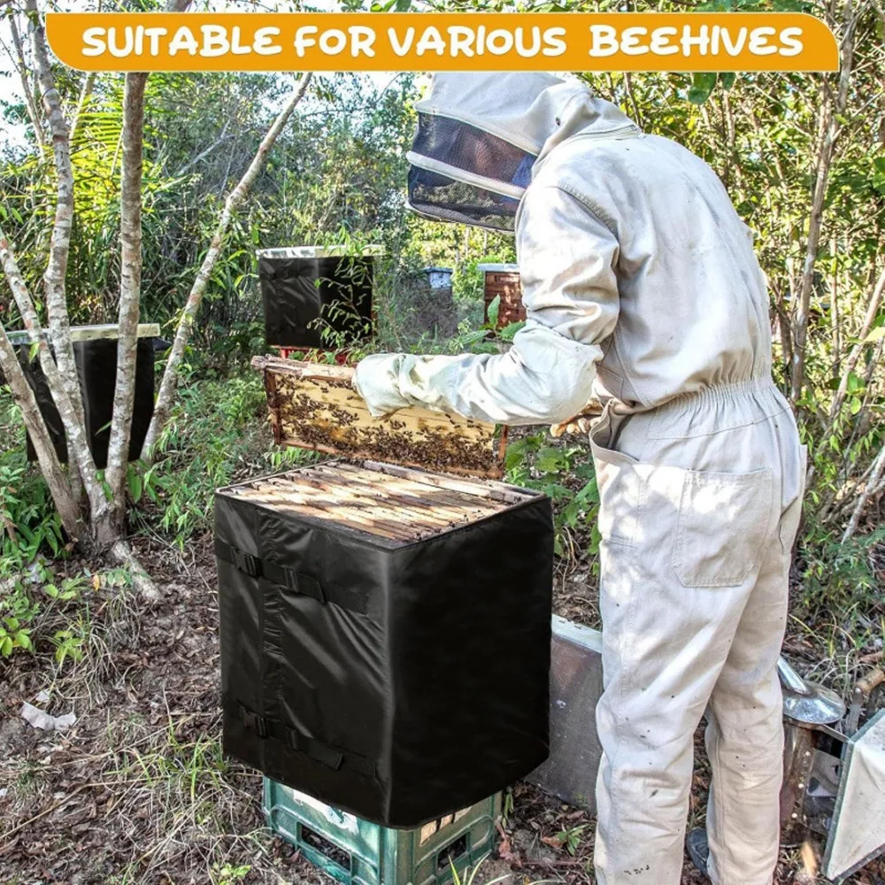 Practical Black Bee Hive Wrap Oxford Cloth 60x182cm Beebeehive Insulation Cover Winter Bee Wrap Winter Use